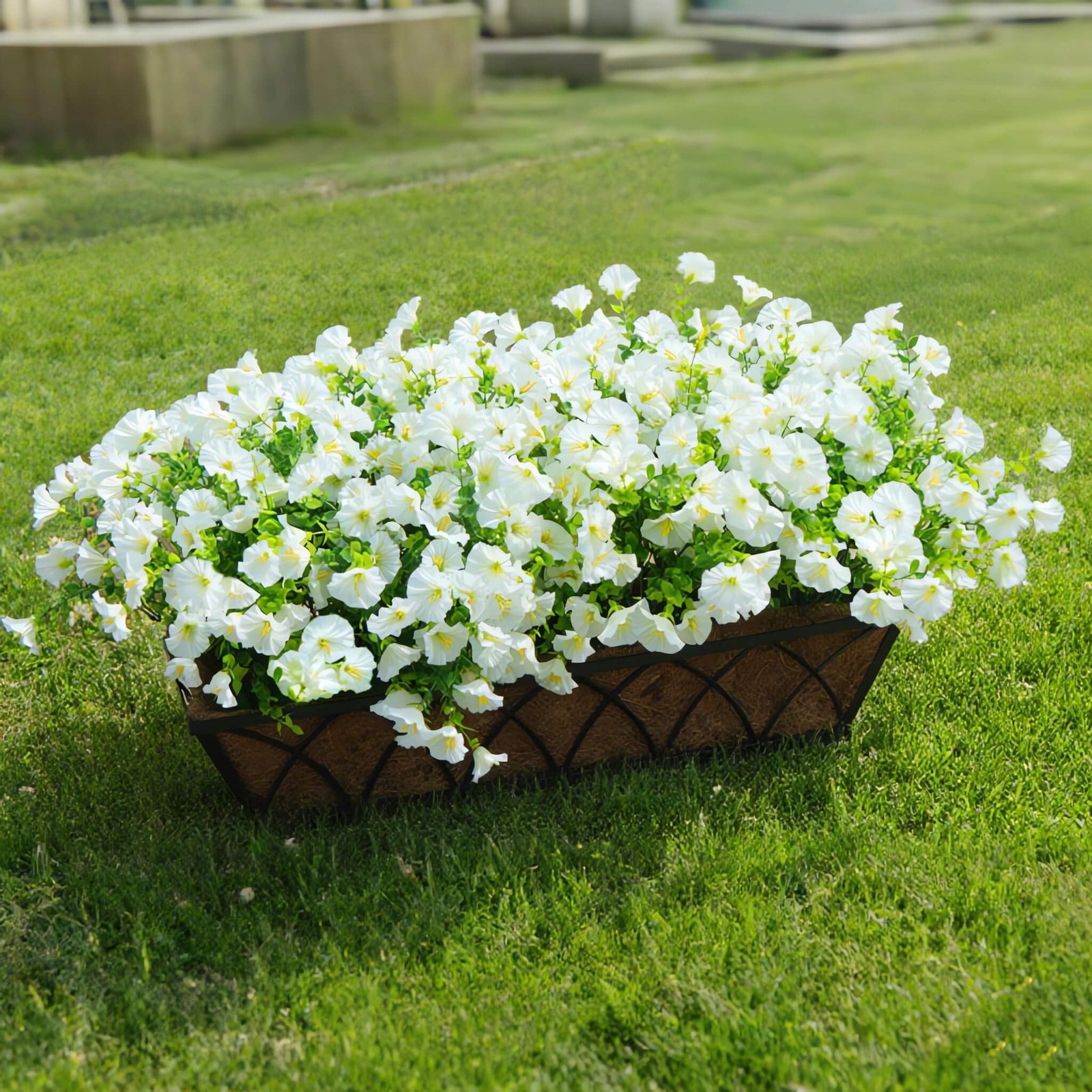 Artificial Fake Flowers For Outdoor Outside Decoration,16 Bundles UV Resistan…