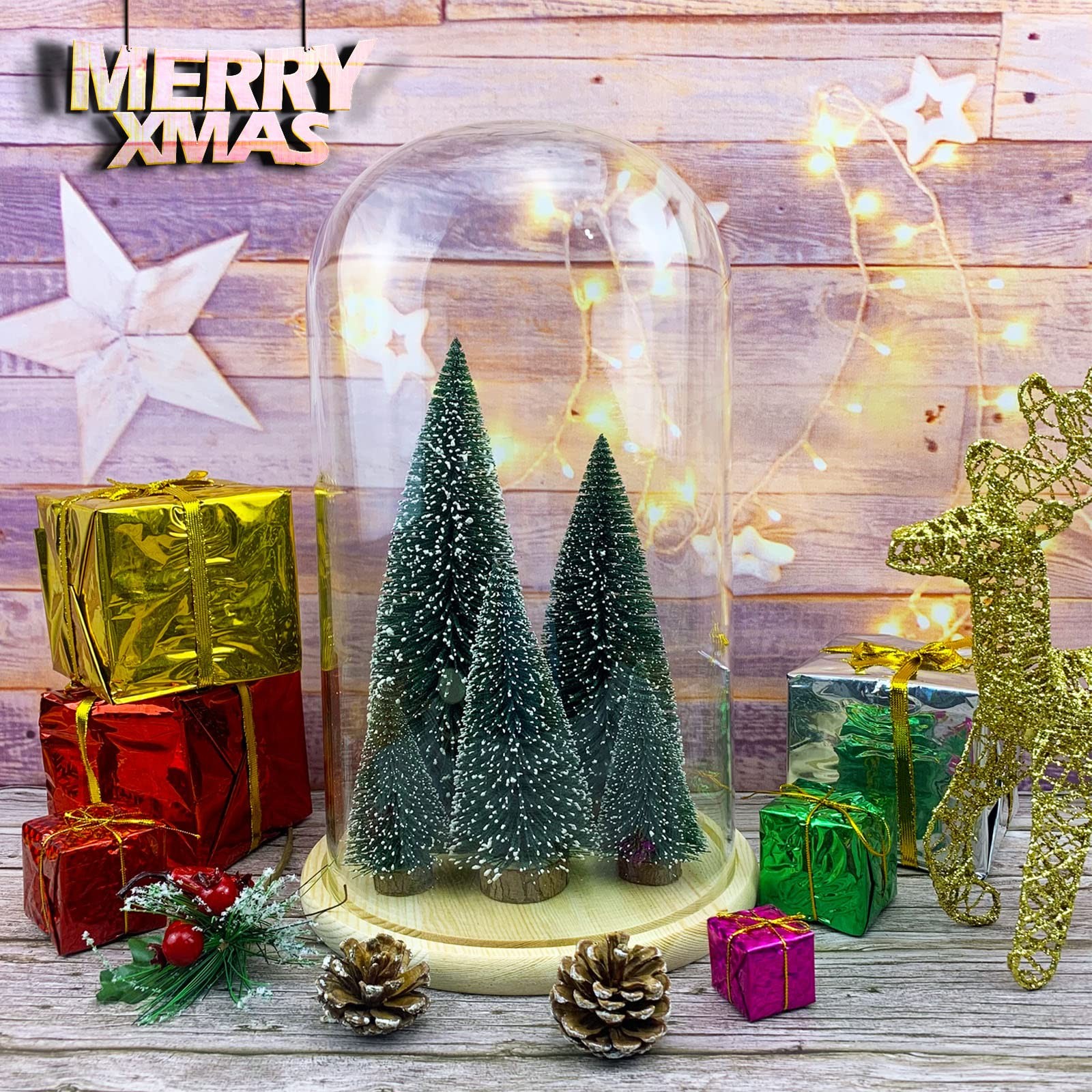 Desktop Miniature Pine Tree Mini Tabletop Christmas Bottle Brush Craft Decor