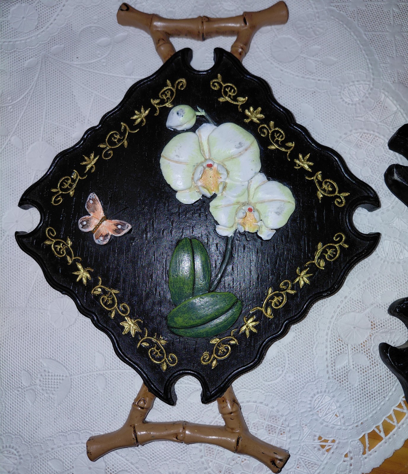 Interior Accents Botanical Beauty Orchid And Butterfly 6 Piece Set Black White