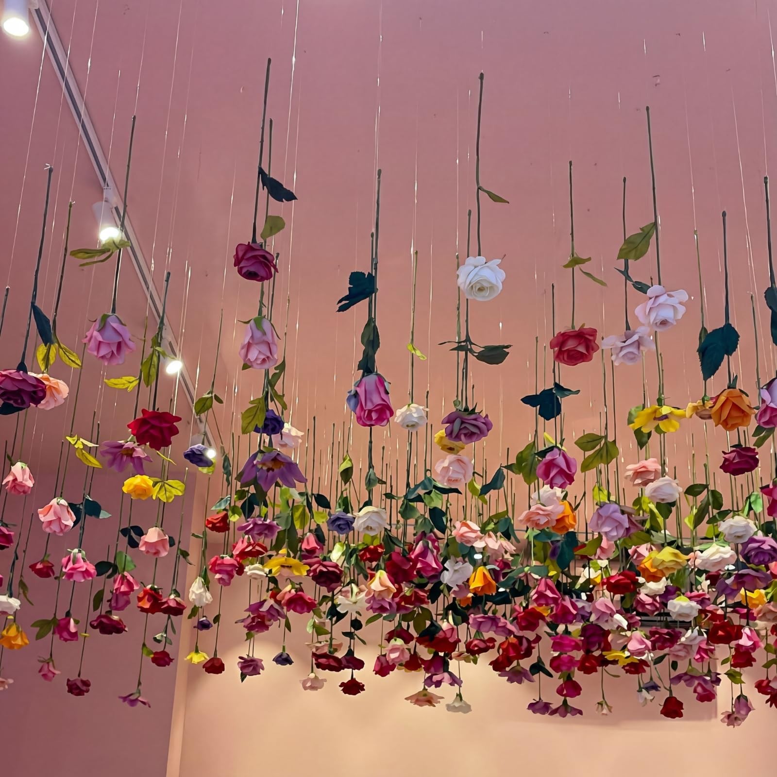 60 Pack Artificial Flower Hanging Flowers Ornament Colorful Floating Garland …