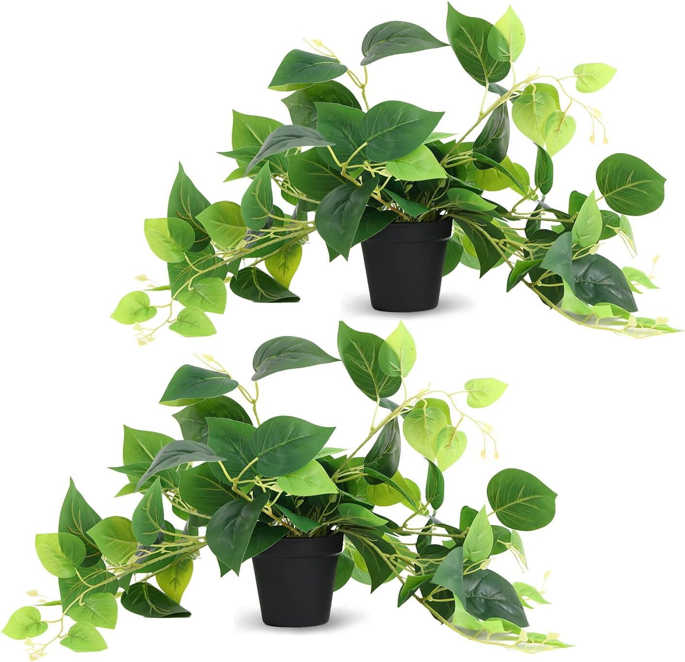 1 Pack Fake Plants Artificial Scindapsus Aureus in Pots, Realistic Fake Greenery
