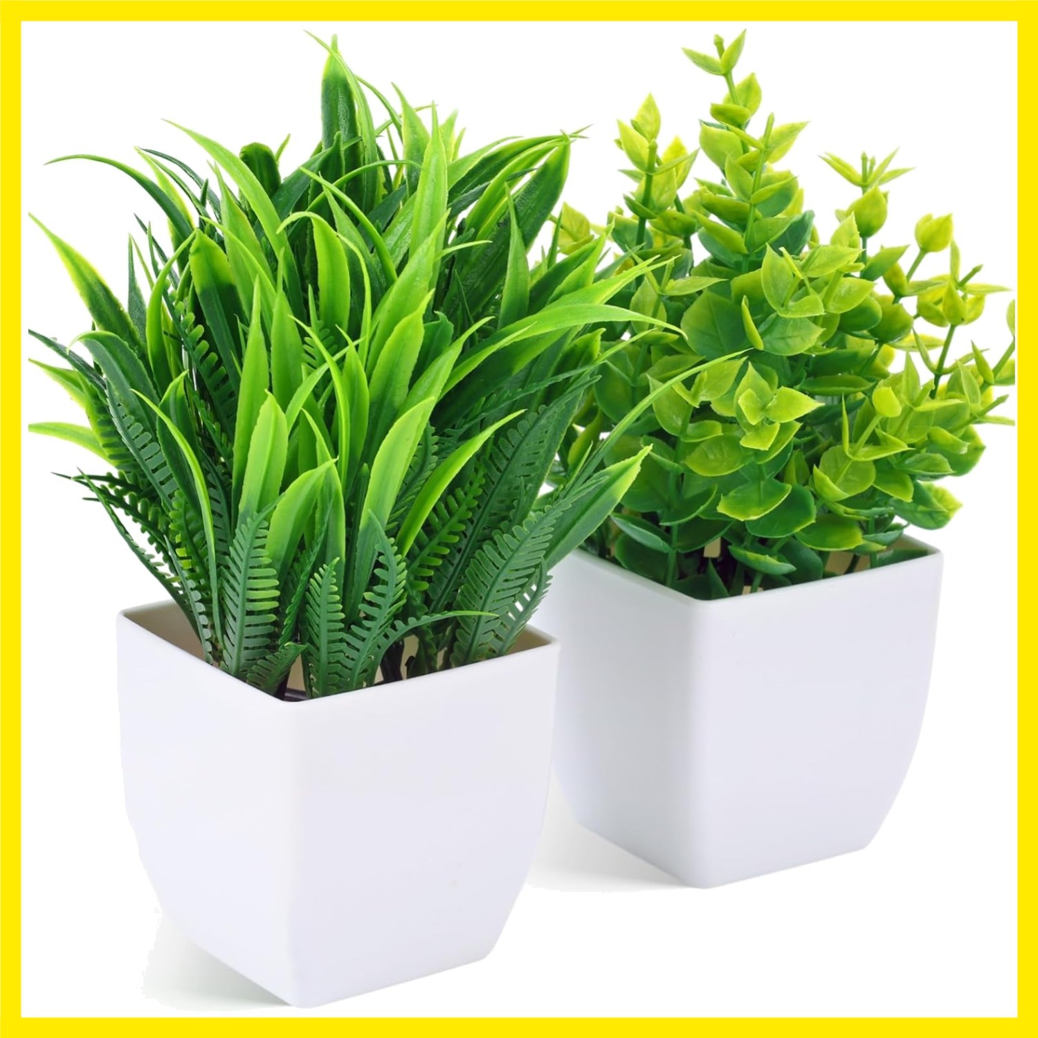 2 PCS Small Fake Plants Potted | Indoor Office Desk, Apartment Wedding Tablet…