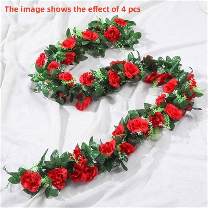 2.2m Artificial Flower Silk Rose Leaf Garland Vine Ivy Home Wedding Garden Décor