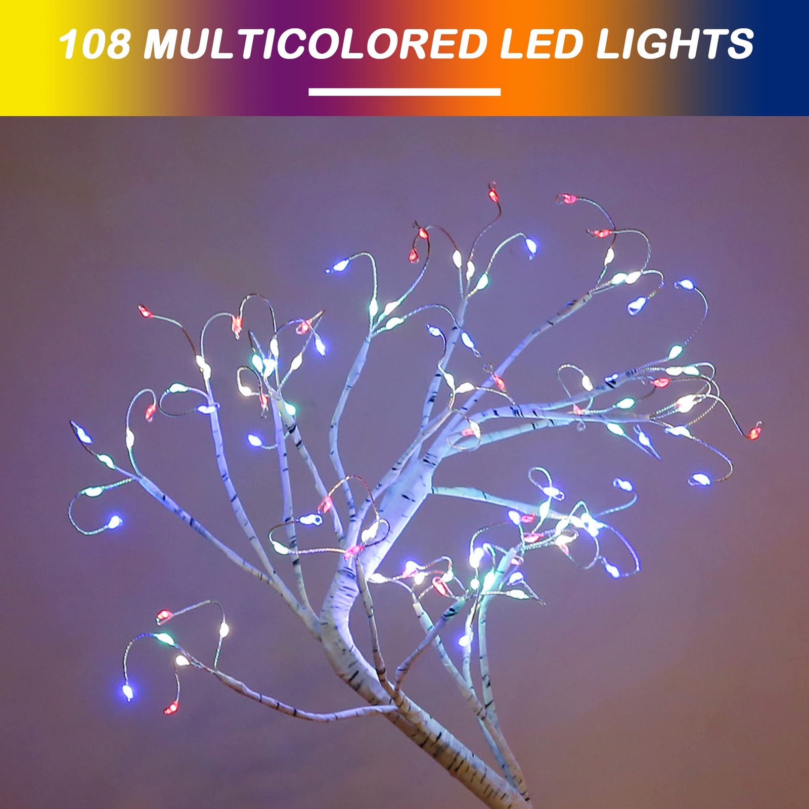 Tabletop Bonsai Tree Light,108L LED Tree Lamp,Halloween Tree with 8 Mode& Tim…