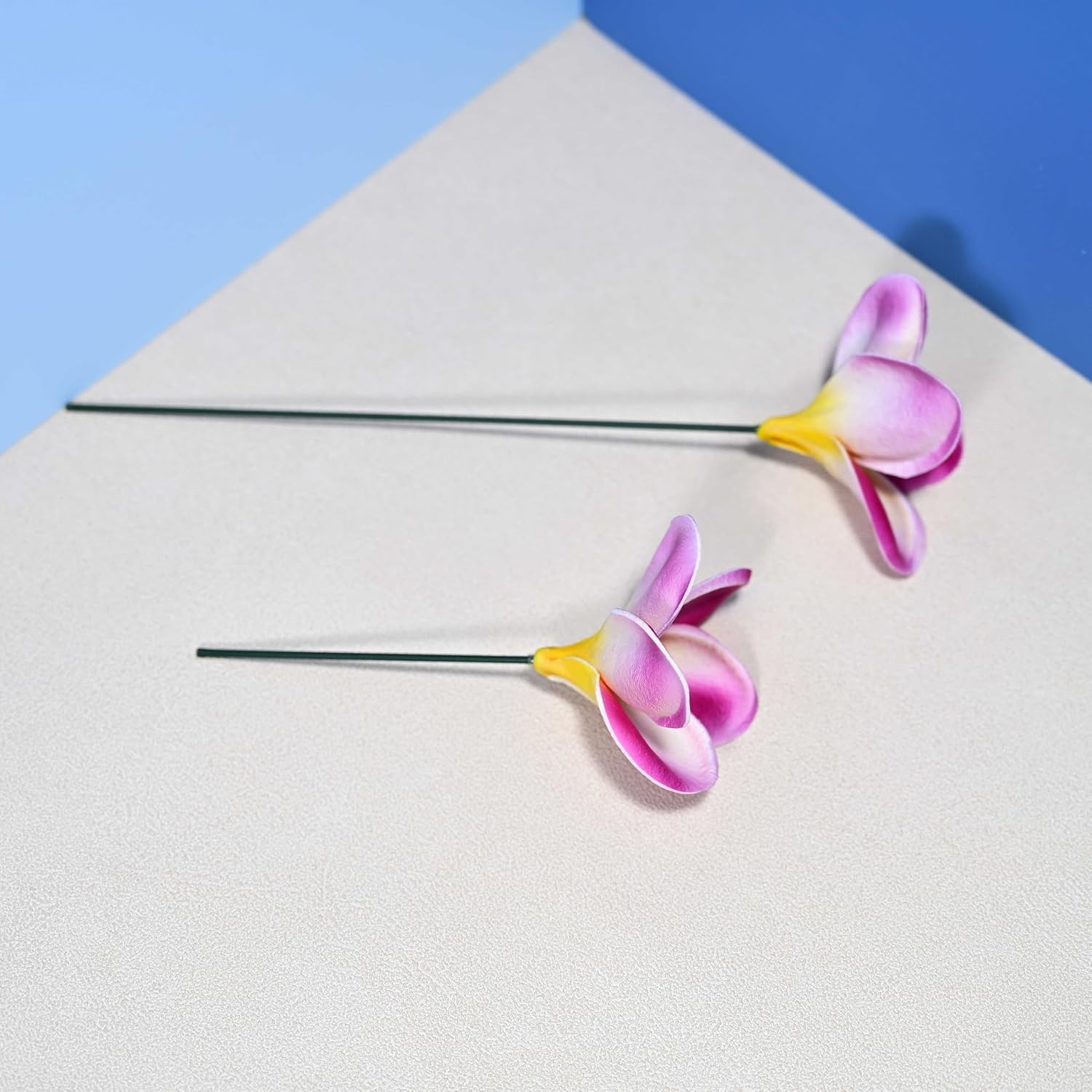Birthday Gifts for Women 10pcs White Hot Pink Flowers PU Real Touch Flowers