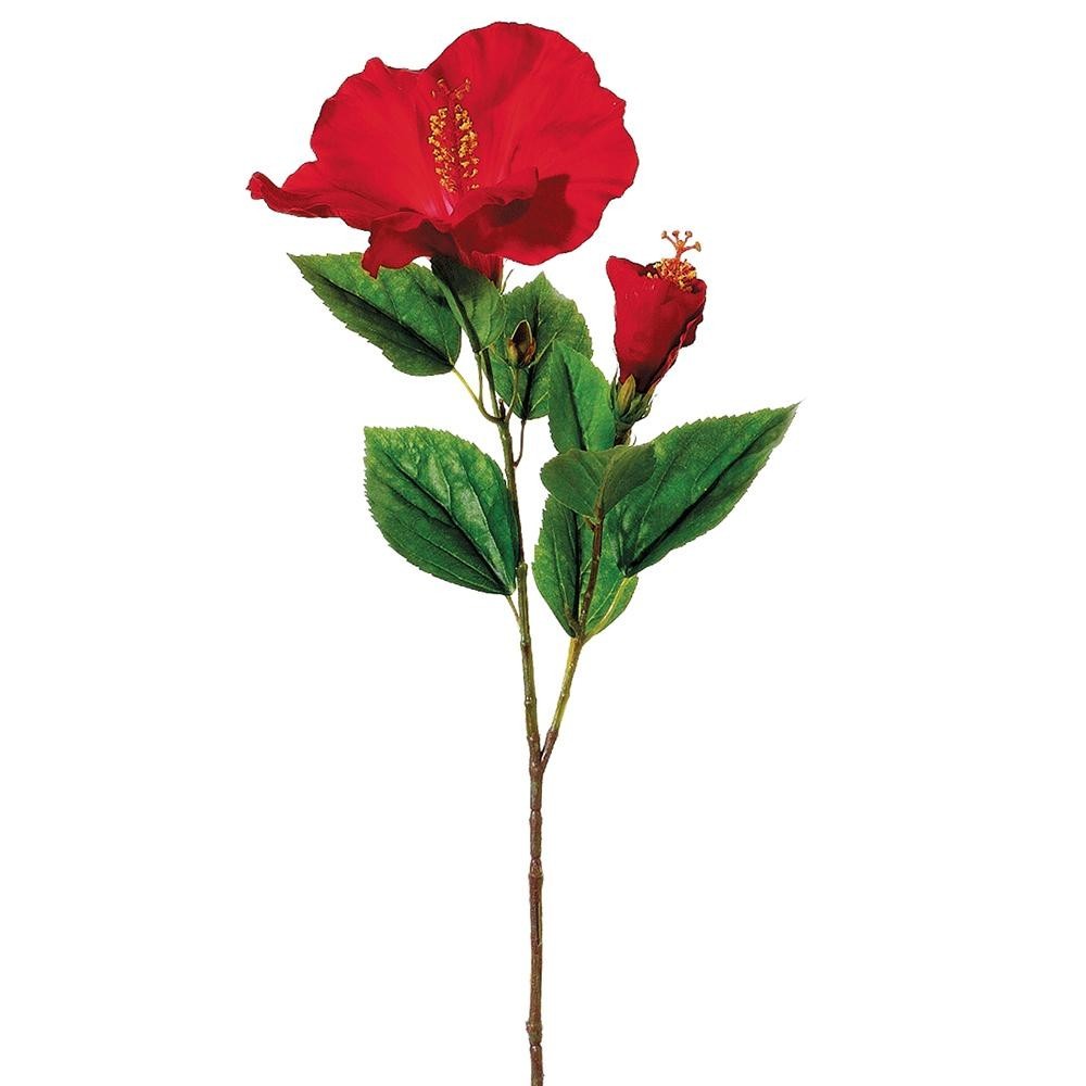 Large Red Hibiscus stem silk flowers