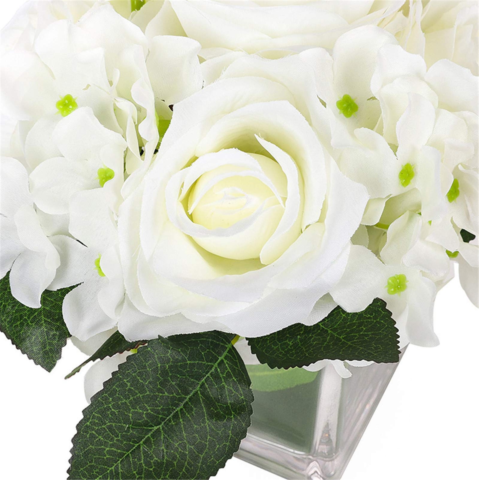 Artificial Silk Rose Flower Centerpiece Arrangement in vase for Home Wedding …