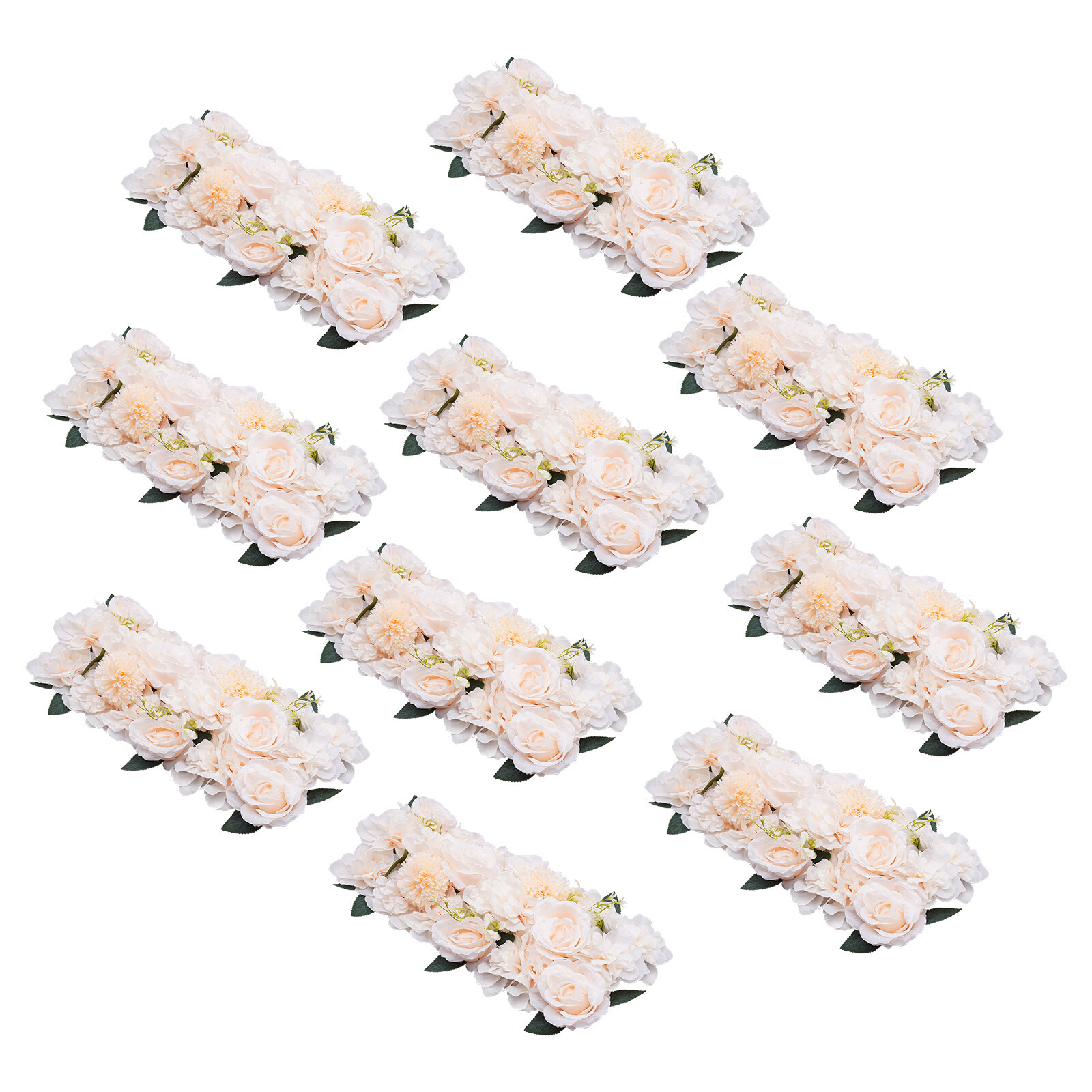 10 Pcs Dining Table Flower Centerpiece Champagne Silk Rose for Wedding 52*28cm
