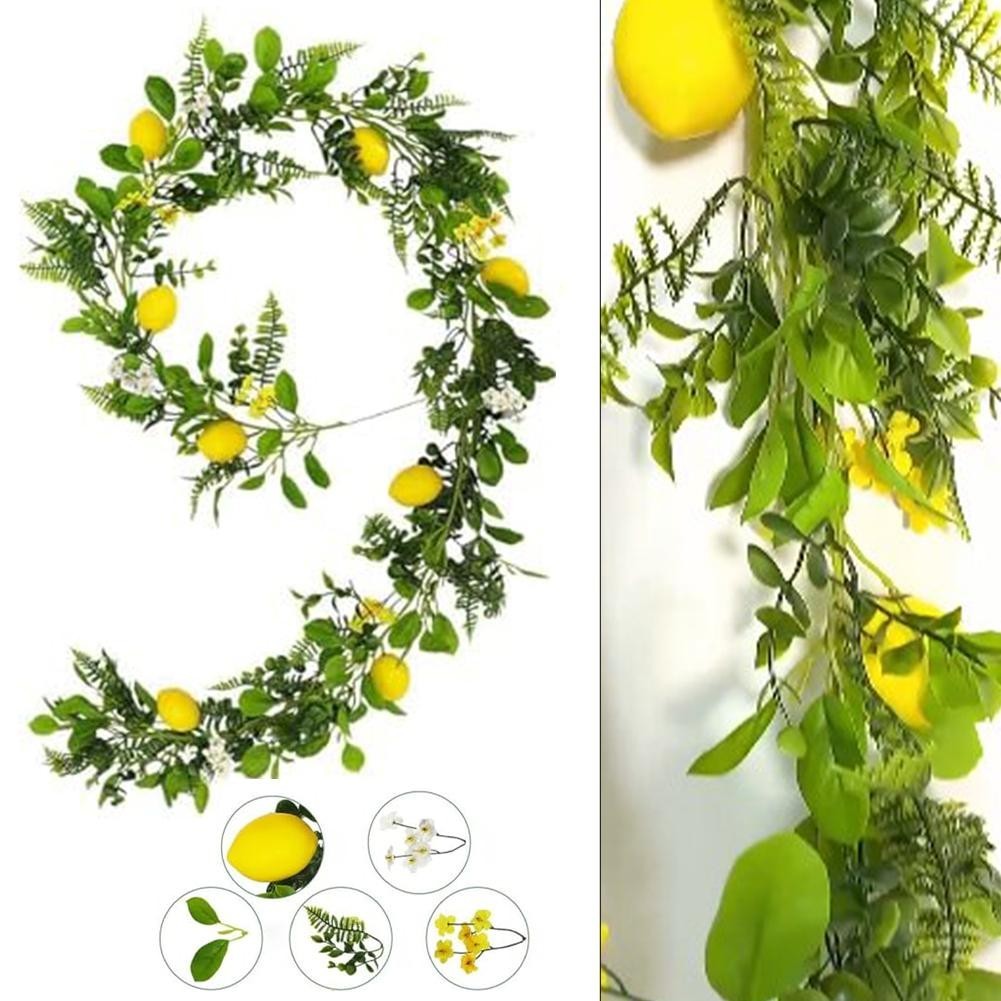 Elegant Silk Lemon Leaves Garland Create a Delightful in Any Room