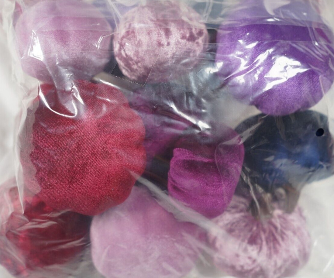 16 Pcs Assorted Artificial Velvet PUMPKINS Blue Purple Mauve Red Fall Decor