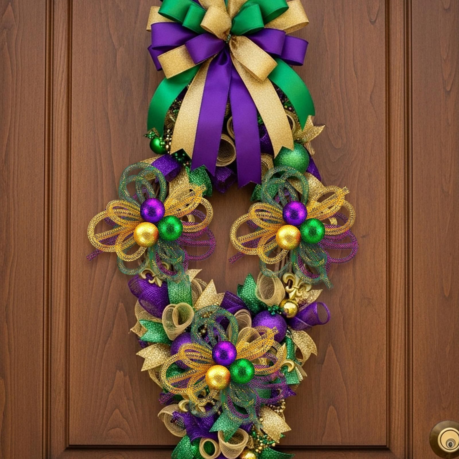 6 Pcs Mardi Gras Picks Decoration 13 Inch Mardi Gras Ornaments Purple Green Gold