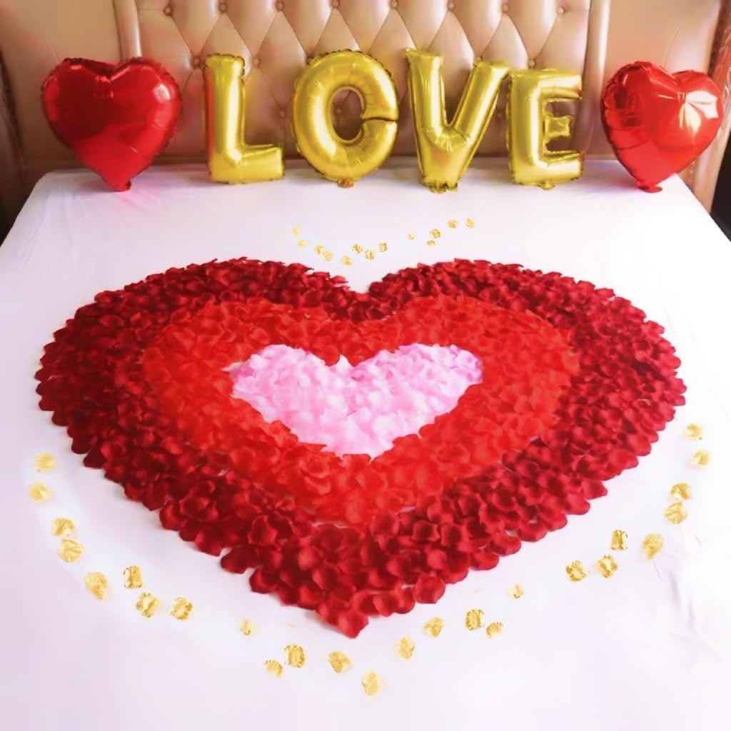 500 PCS Gold Artificial Silk Rose Flower Petals Wedding Anniversary Decor