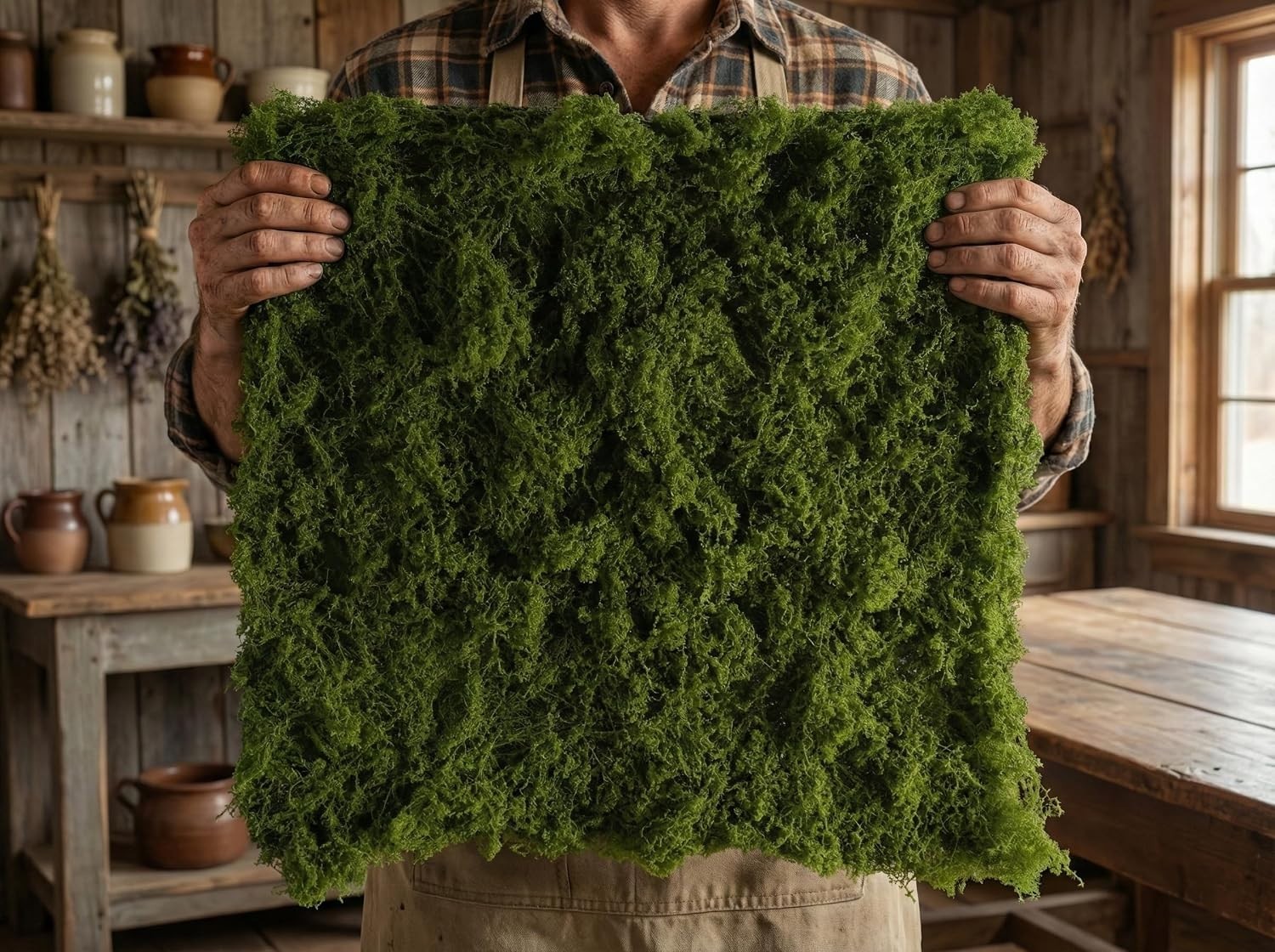 Fake Moss Mat Artificial Moss Roll – 19.7″x19.7″ Cloud Soft Feel Moss Table R…