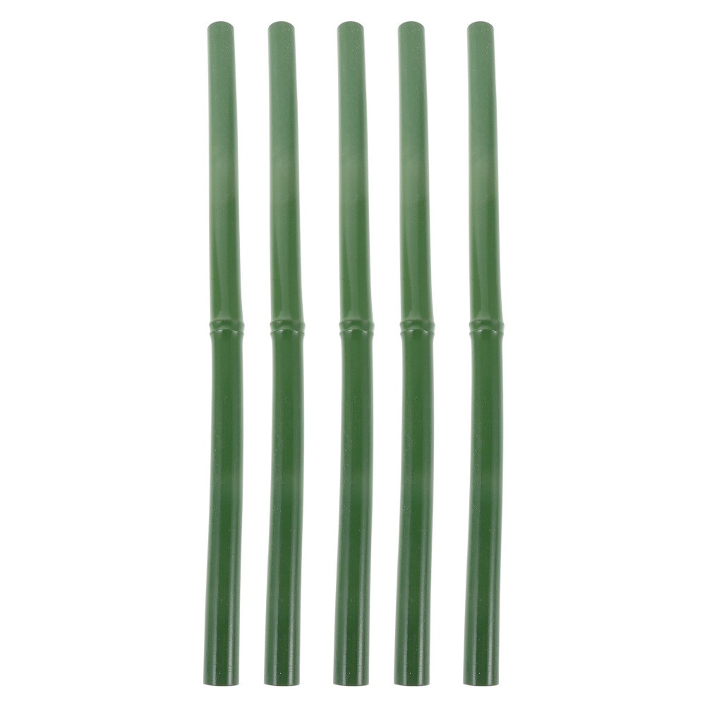 5 Pcs Fake Bamboo Poles Green 40 cm Plastic Plant Support Stakes Outdoor