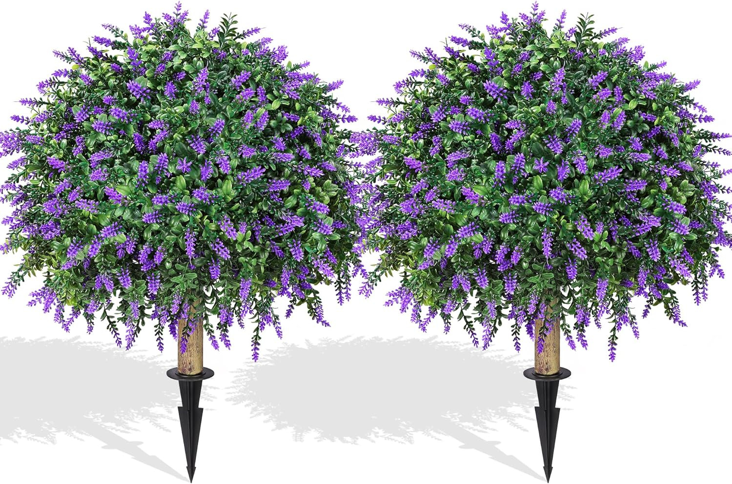 2 Pack UV Resistant Boxwood Ball Trees with Lavender for Home & Garden