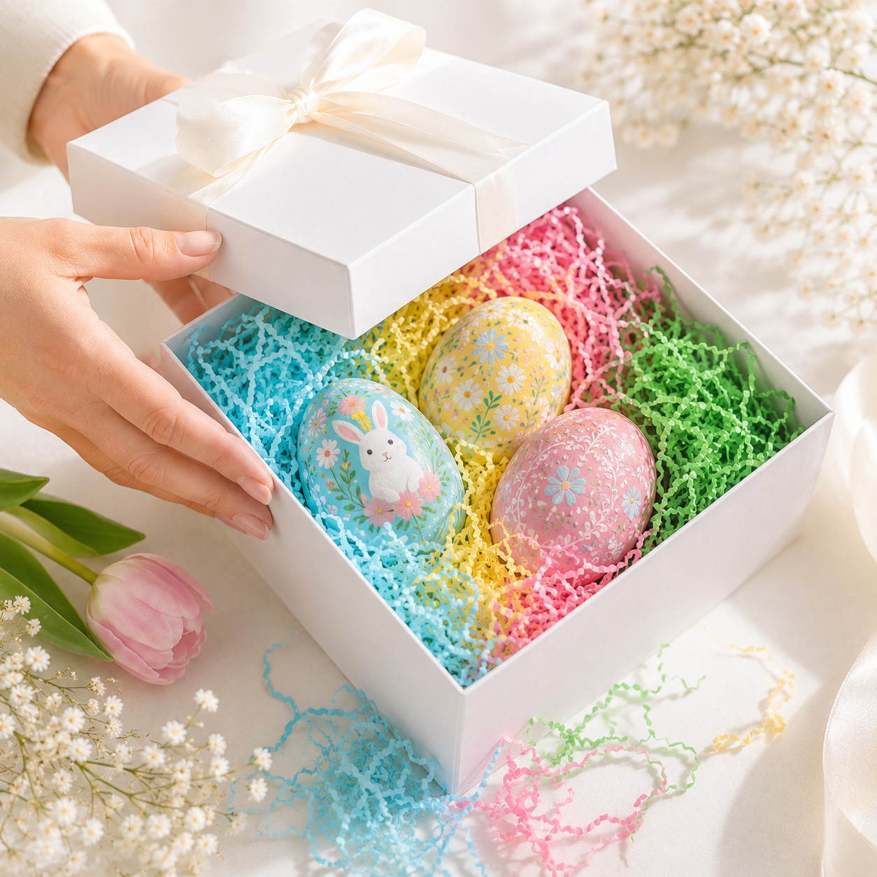 4-Color Pastel Easter Basket Grass Crinkle Paper Shred Filler 4 oz
