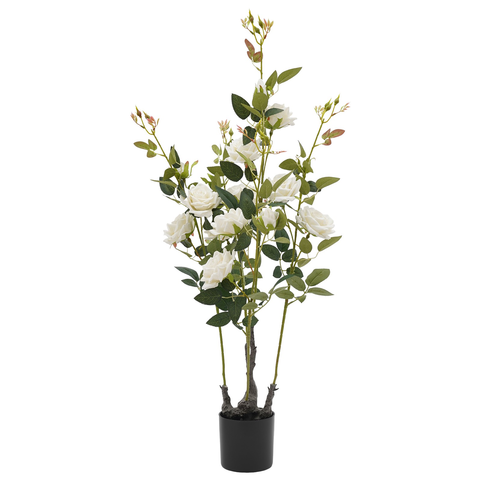 2 Pack Handmade Artificial White Rose Faux Floral Trees Artificial Flower Plant
