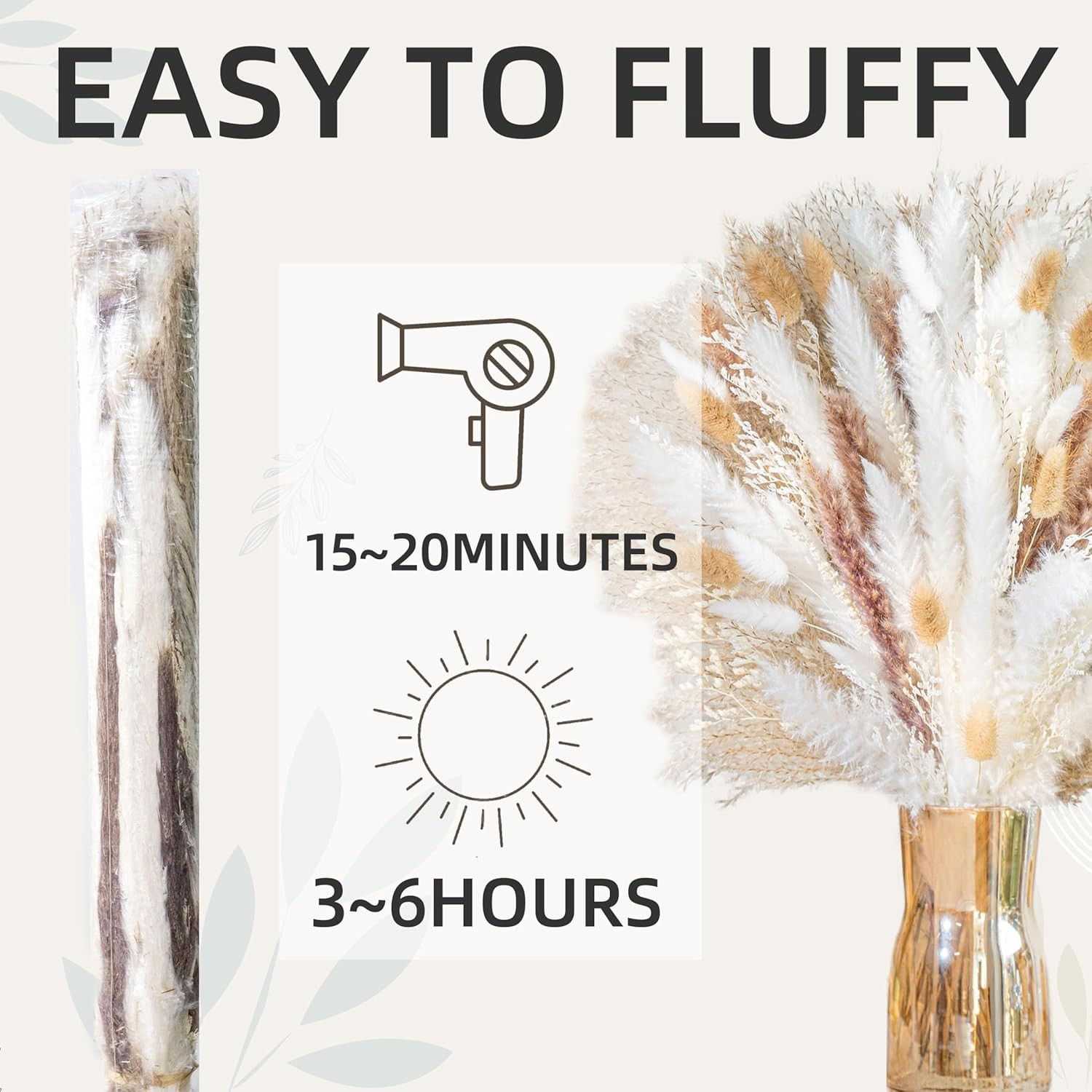 Sustainable Pampas Grass Variety – 93PCS Dried Bouquet for Home and Events