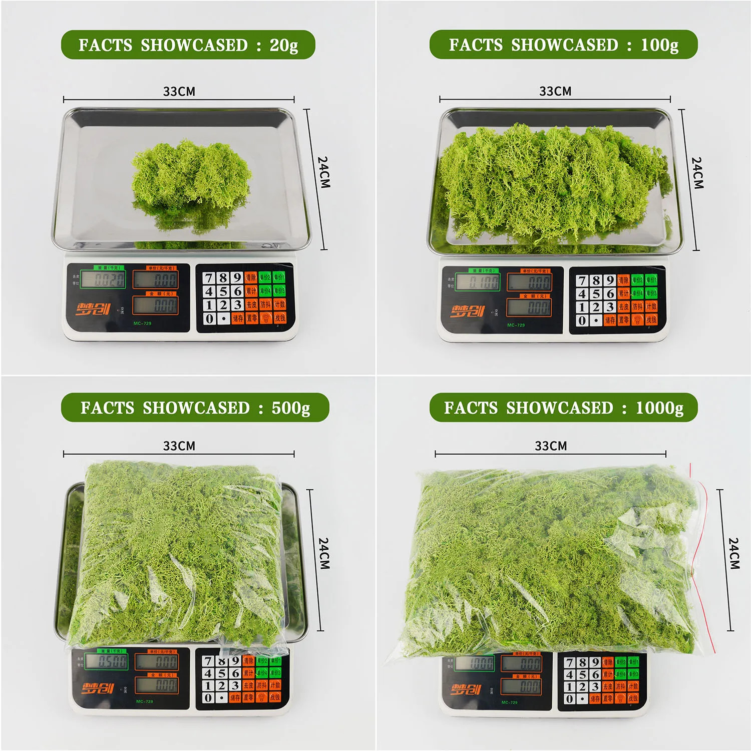 20g/200g Natural Green Colored Moss Simulation Plants Eternal Life Moss Garden H