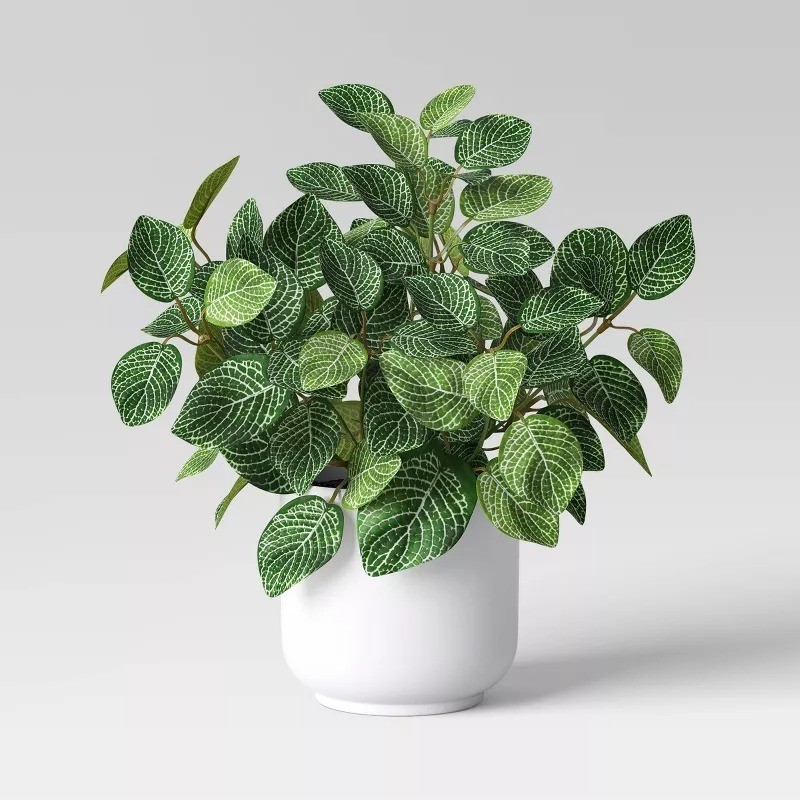 Mosaic Artificial Leaf in White Pot – Room