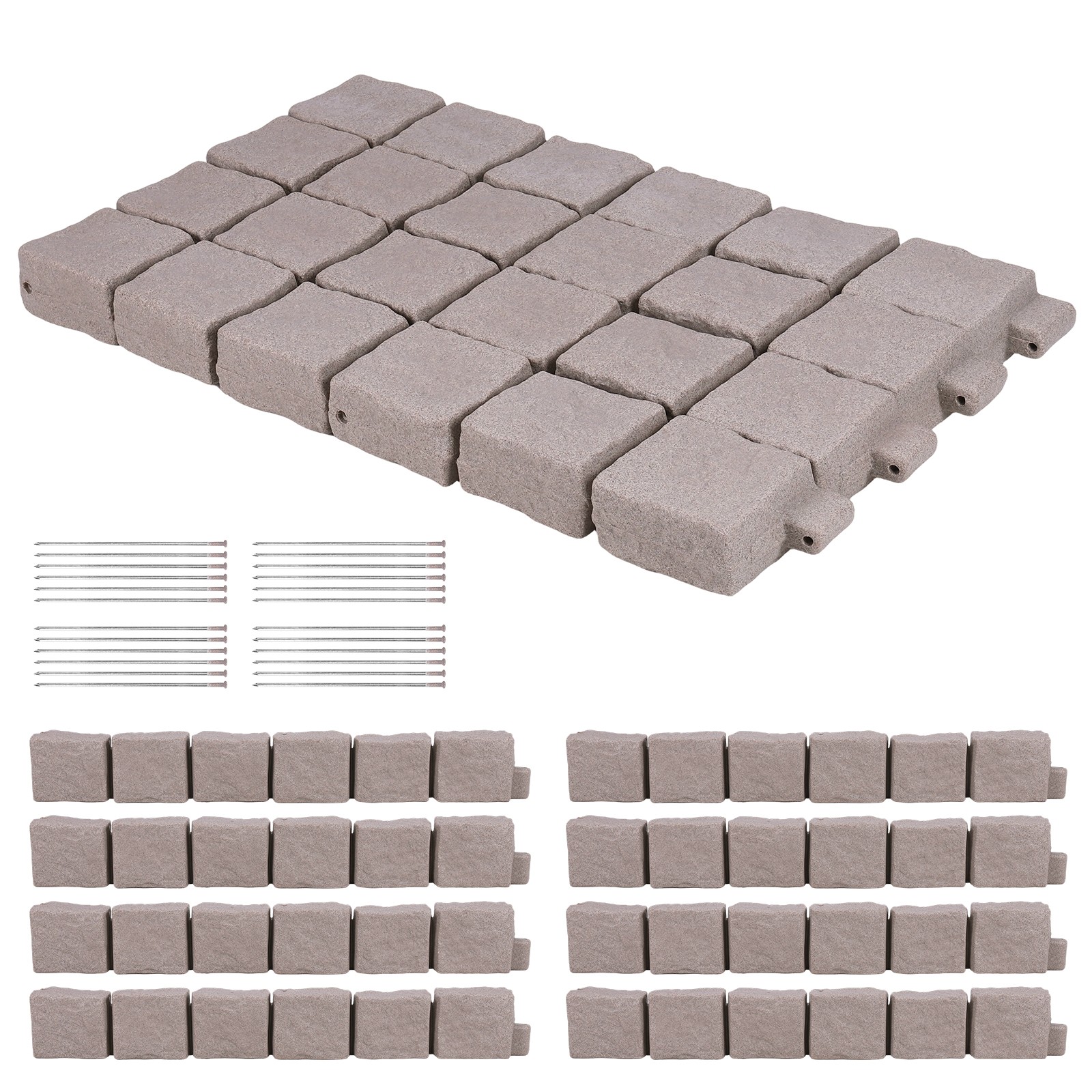 Faux Stone Landscape Edging Faux Stone Edging Kit 12pcs for Home Improvement USA