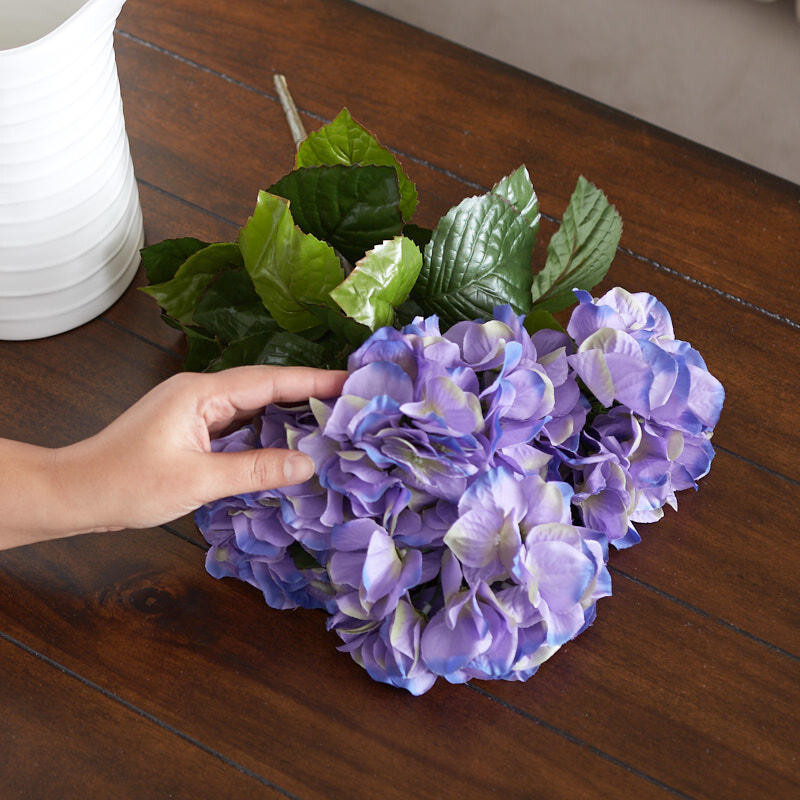 18″ Faux Lavender Purple Hydrangea Silk Flower Bush