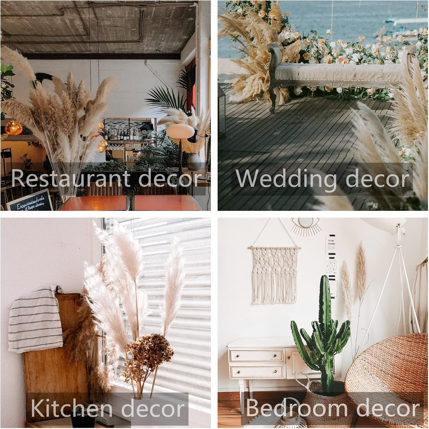 40″ Pampas Grass Stems – Natural Decor for Weddings, Parties & Boho Homes