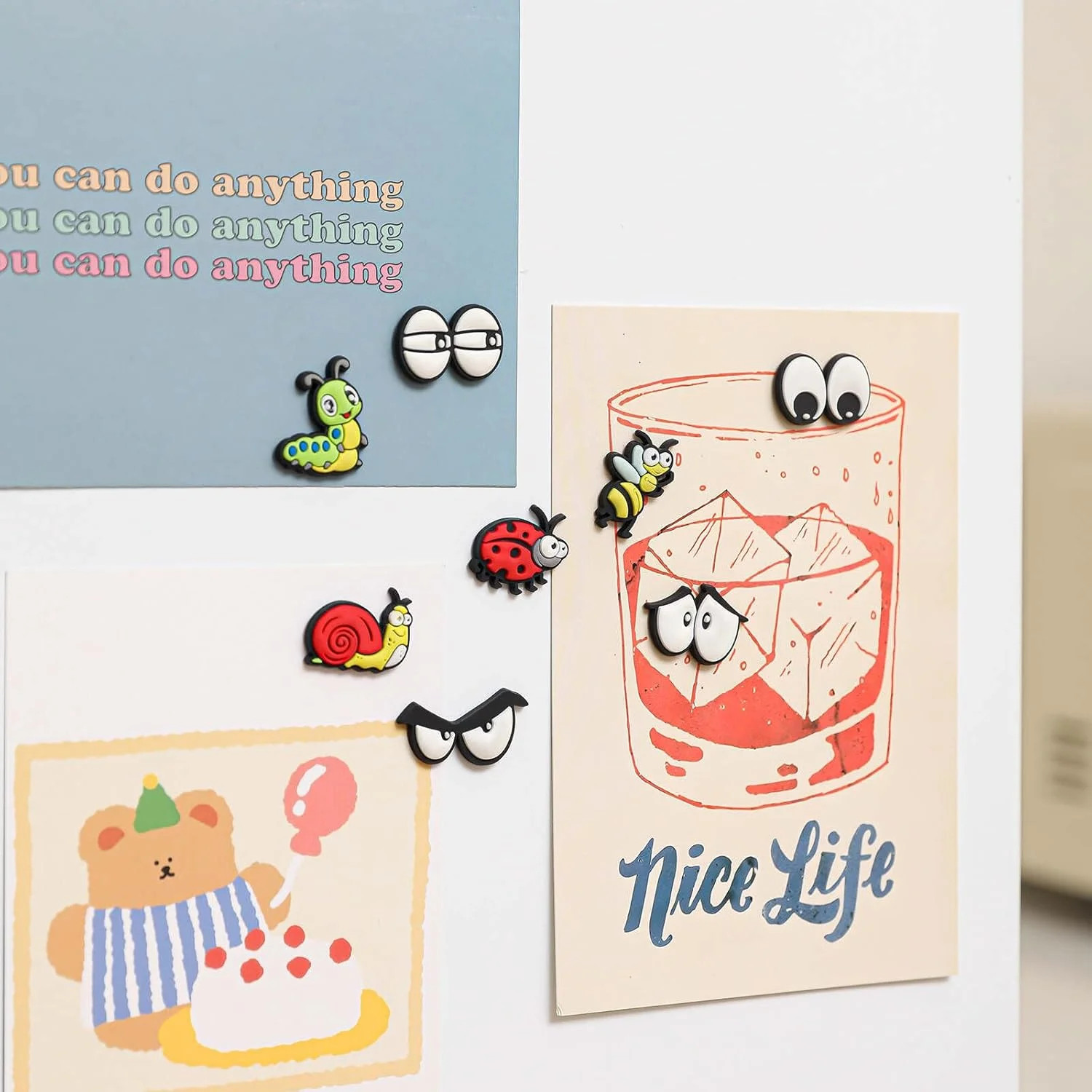 Plant Magnets Eyes for Potted Plants 8 PCS Cute Magnetic Plant Eyes with Cartoon