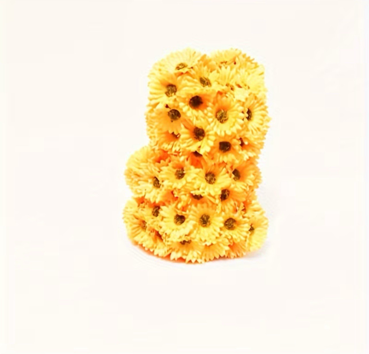 Sunflower Foam Bear – Artificial Sunflower Arrangement with Golden Ribbon