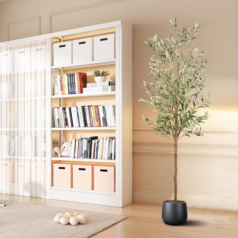 Faux Olive Tree Lifelike Greenery Indoor Outdoor Decor W/ Free Artificial Moss