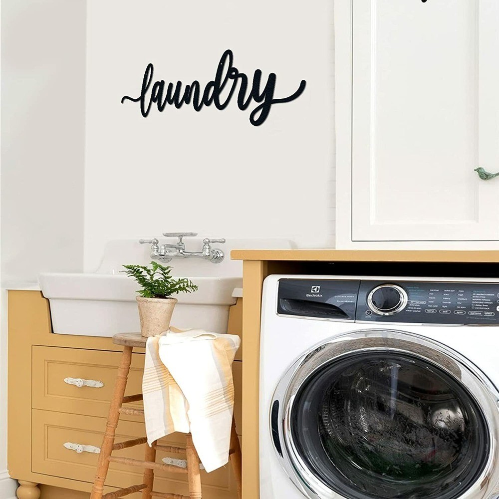 Farmhouse Laundry Room Metal Wall Art Rustic Decor Sign Backdrop Gift