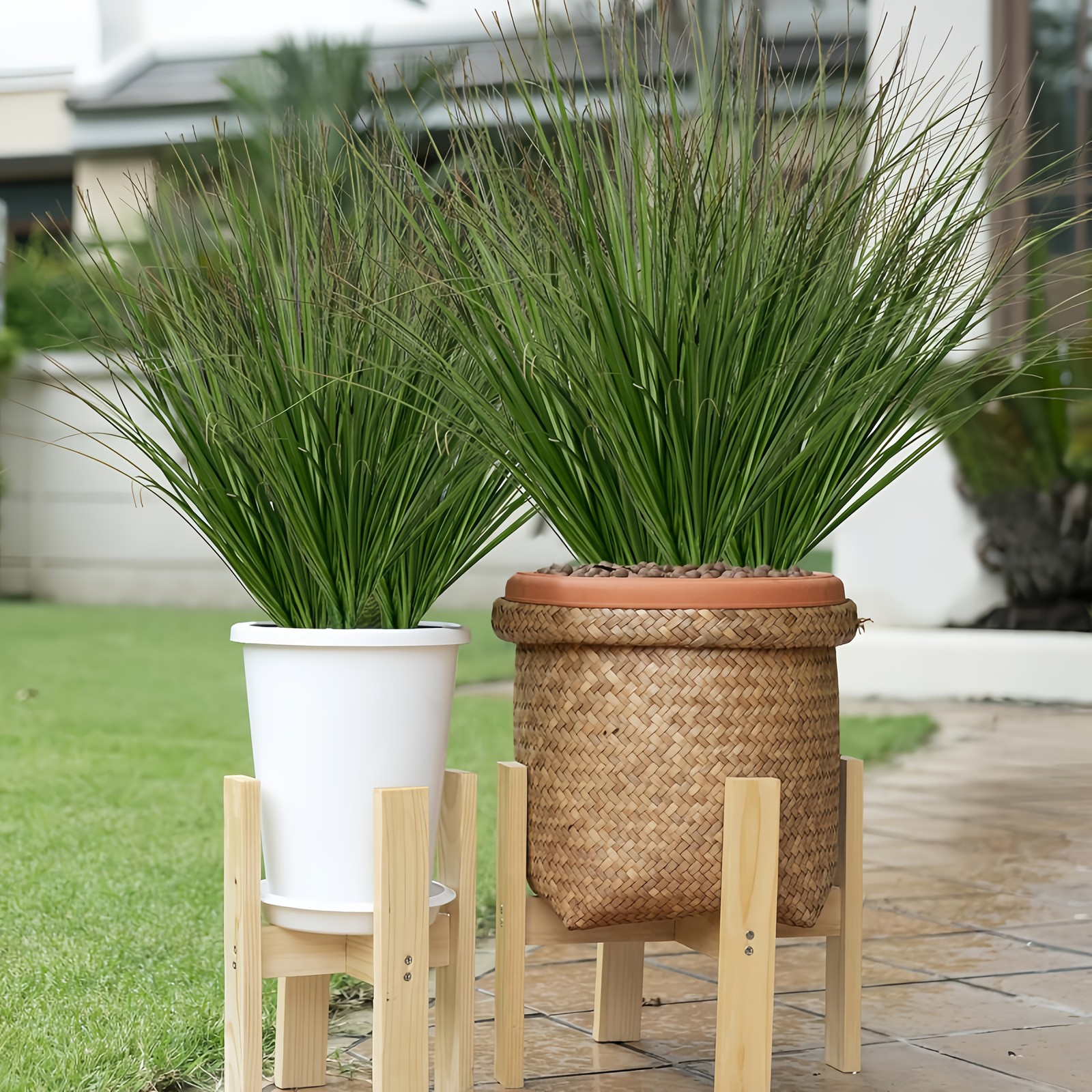 30pcs Lifelike Artificial Plants 70CM Onion Grass, Artificial Grass Plant