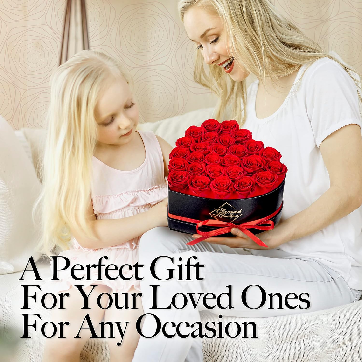 27 Flower Forever Heart Shape Box, Eternal Preserved Roses Gift for Her, Lasting