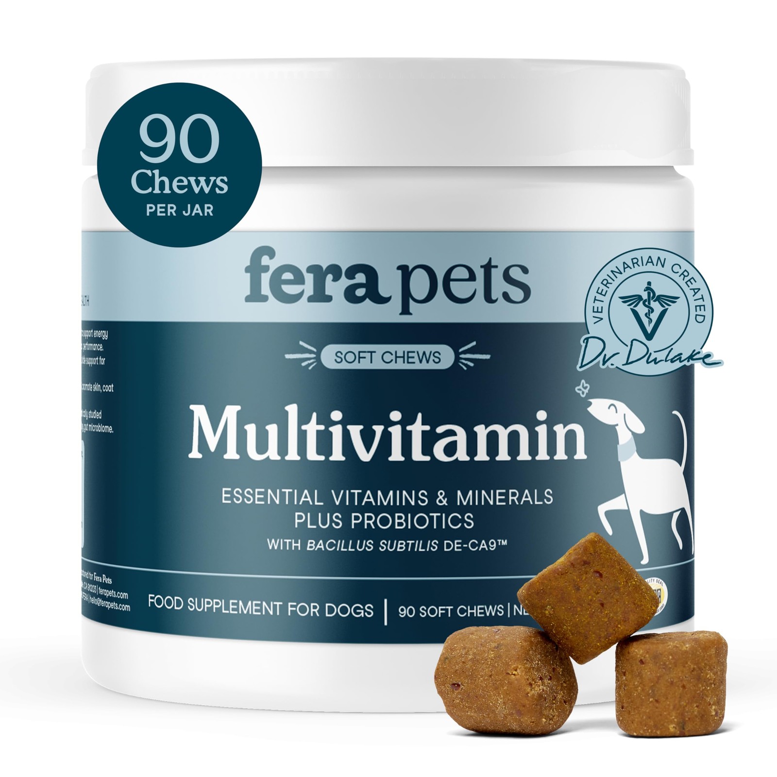 Dog Multivitamin Chews with Glucosamine and 90 Chews, Brown