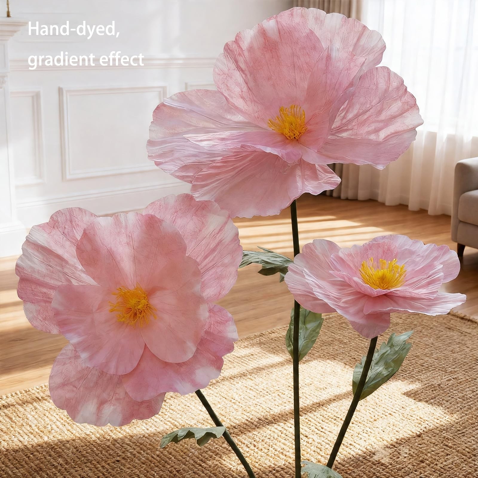Giant Flowers for Decoration with Stand,Oversized Freestanding Gradient Flowe…