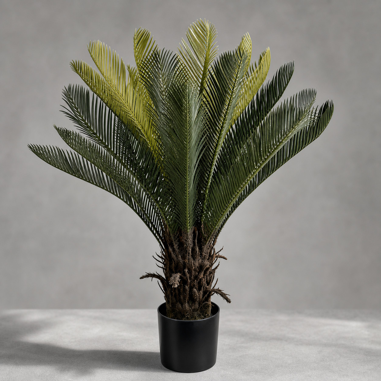 2Pcs 90cm Artificial Sago Palm Cycas Plant Potted Evergreen Cycad for Home Decor