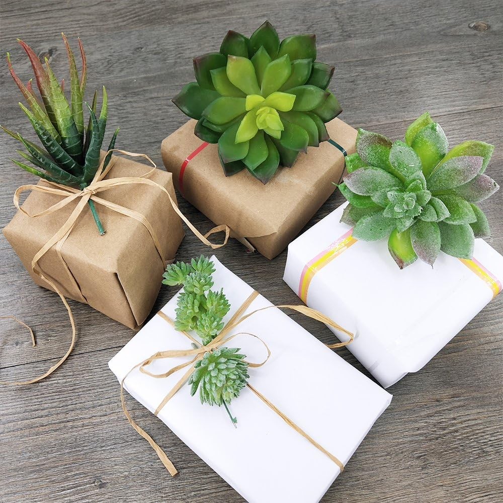 5 Pcs Assorted Artificial Succulents Plants Unpotted Small Green Cactus Echeveri