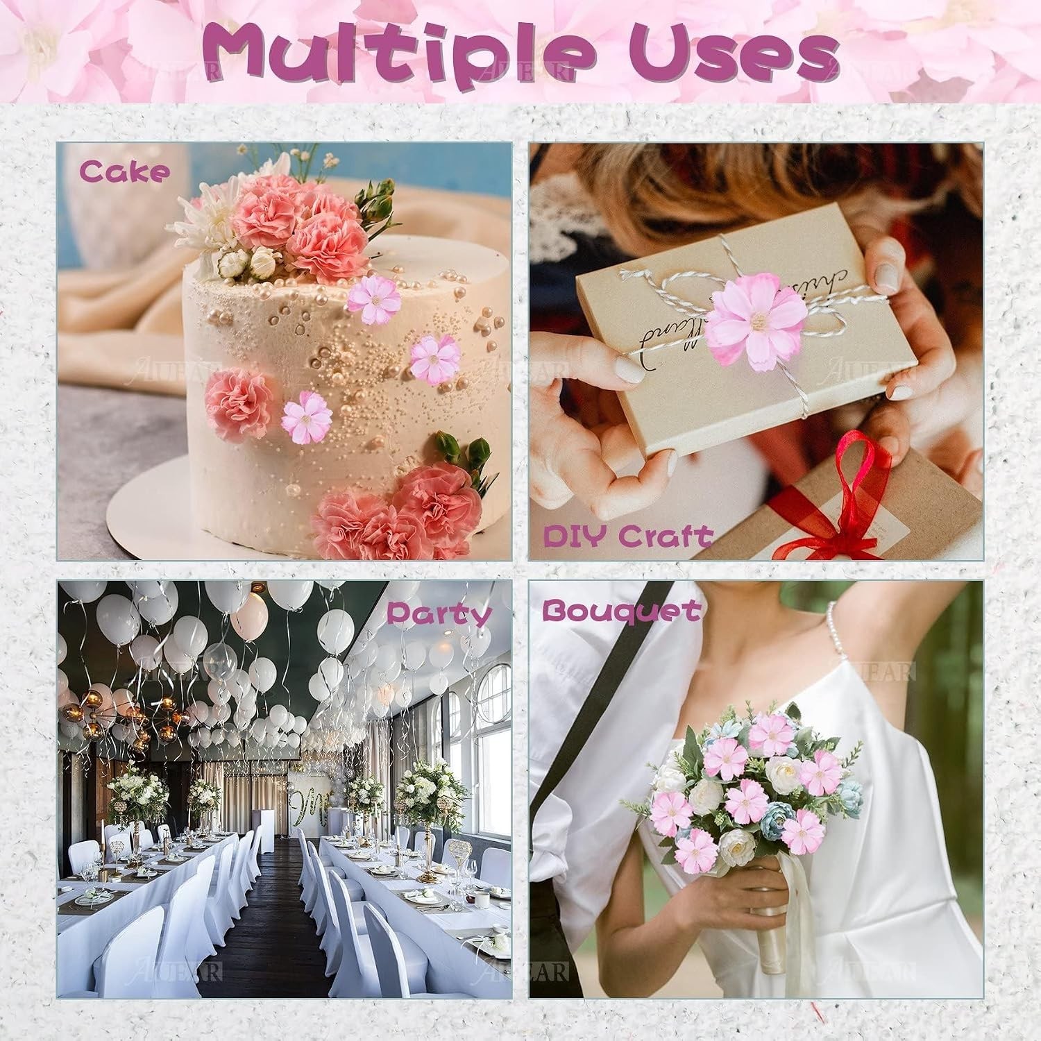 Elegant 50 Pack Cherry Blossom Flower Heads – Perfect for Weddings & DIY Crafts