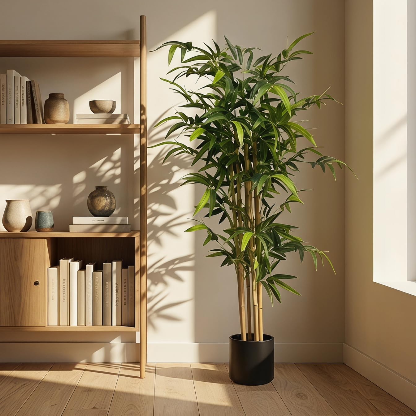 Kiko Artificial Plant Bamboo Tree -5.3 FT Tall Fake Floor Plant with Plastic …