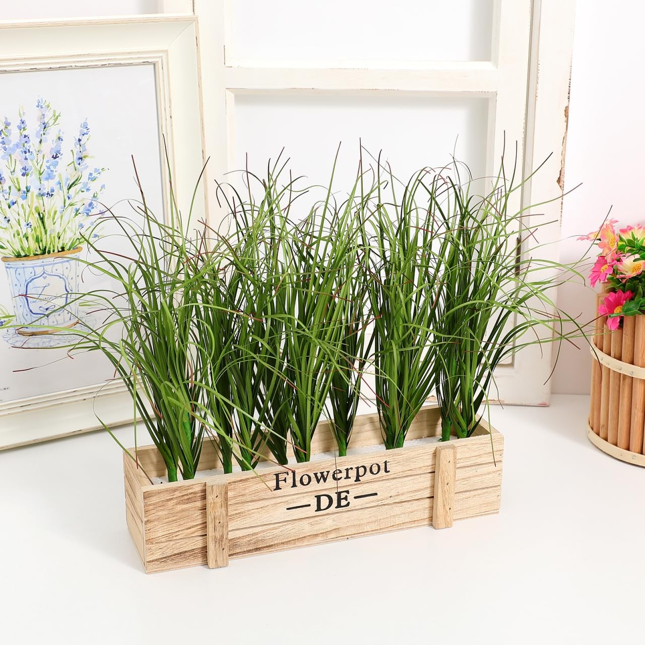 12 Pcs Artificial Grass Simulation Plant Props 11.81In Lifelike Fake Grass De…