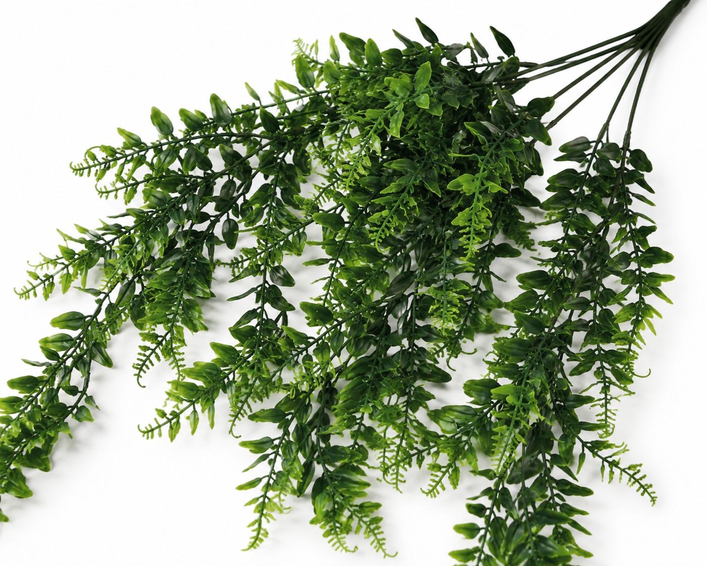 Artificial Hanging Fern Greenery Set of 2 Faux Trailing Fern Bushes Hanging Gree