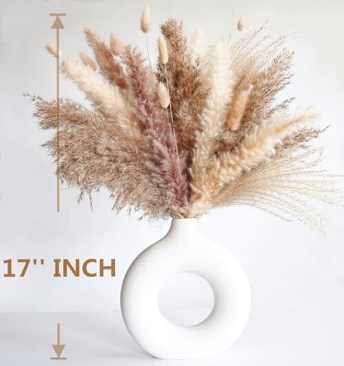 Dried Pampas Grass Decor Pampas Grass with Bunny Tails Dried Flowers, 128PCS
