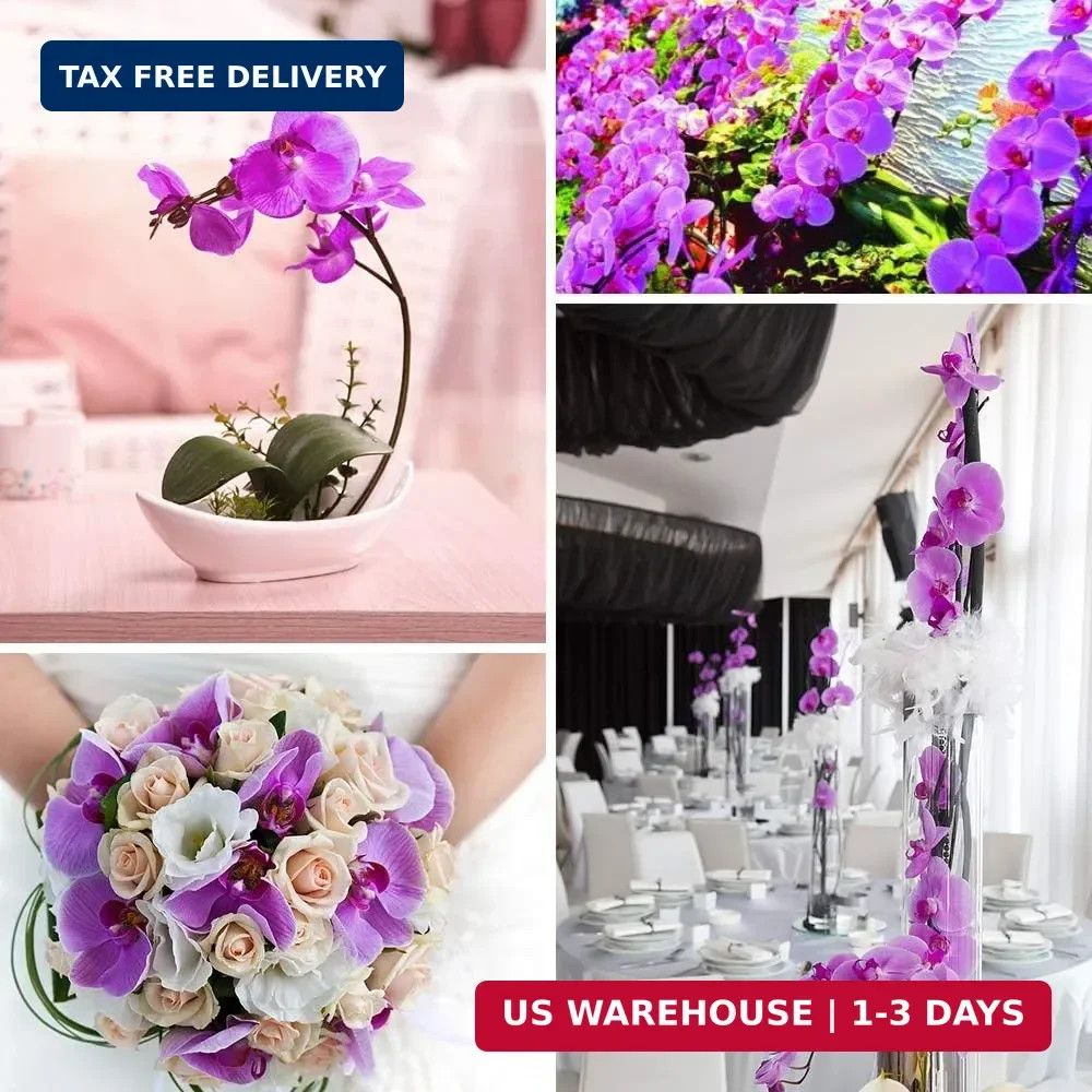 Artificial Silk Phalaenopsis Flower Heads, Fake Butterfly Orchid Heads for Weddi
