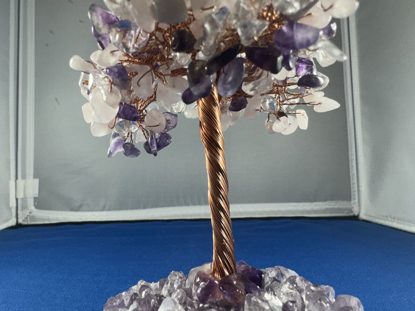 Unique Natural Amethyst Healing Crystal Money Tree on Amethyst Cluster Geode
