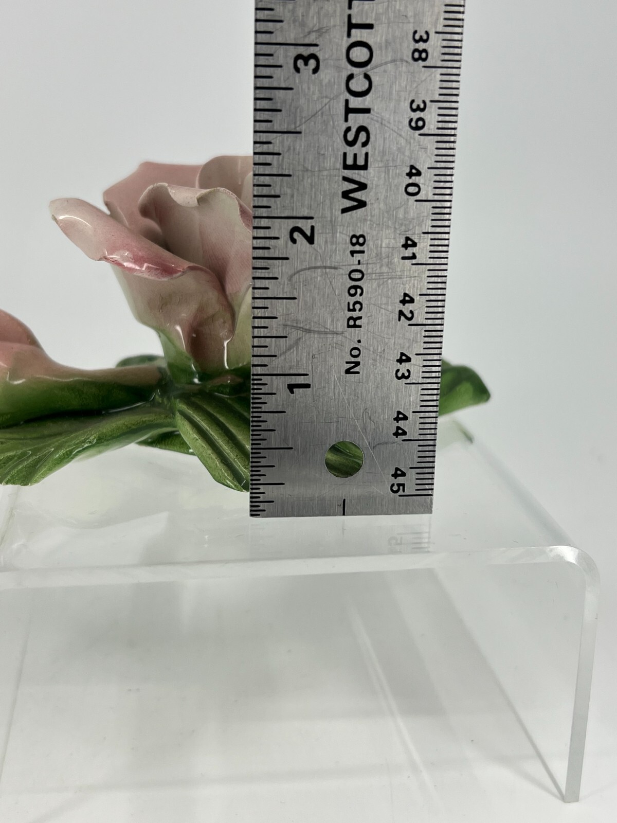 Vintage Pair of Italian Porcelain Rose Floral Flowers Napoleon Capodimonte Style