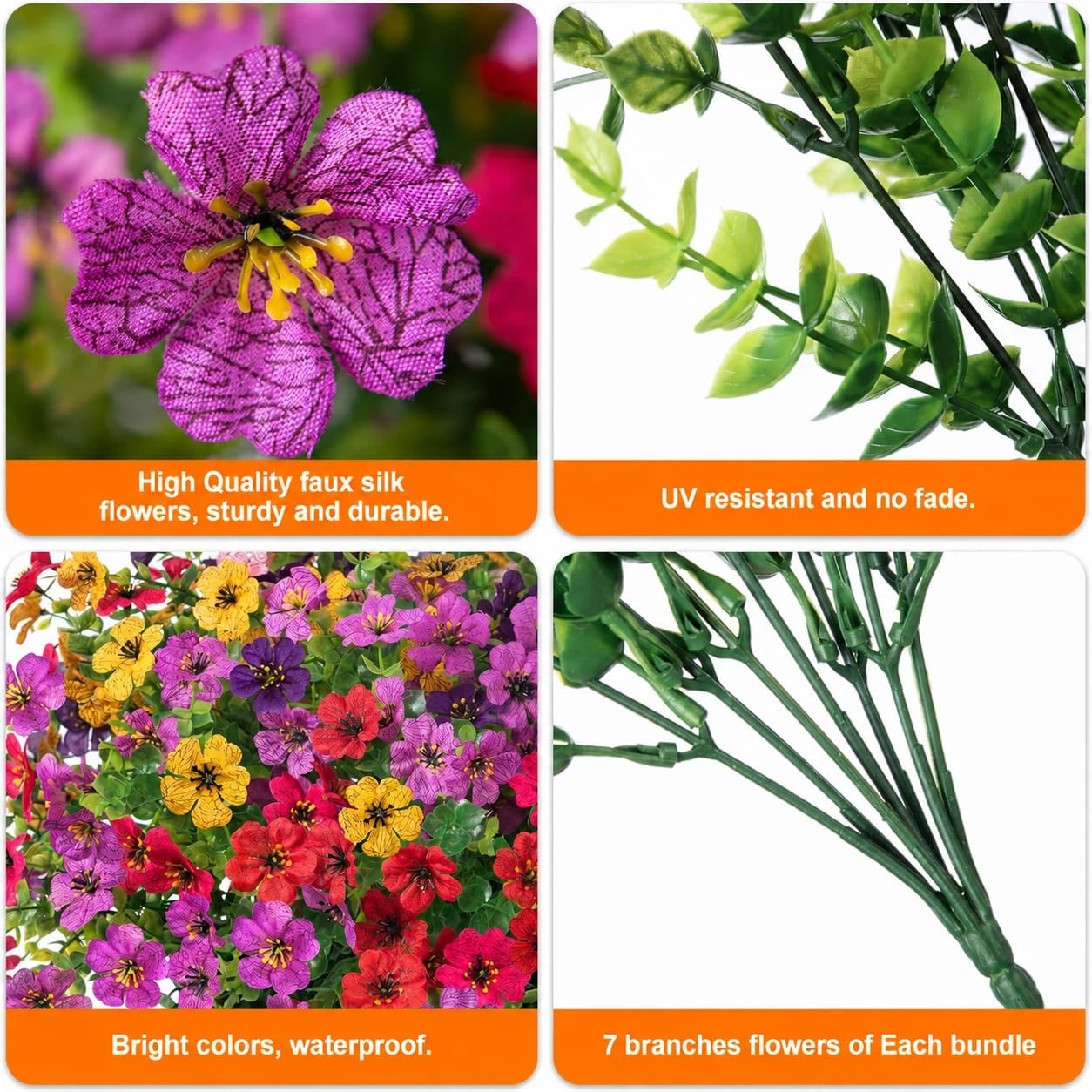 Artificial Daisy Flowers for Outdoors, 12 Bundles UV Resistant Faux Flowers w…