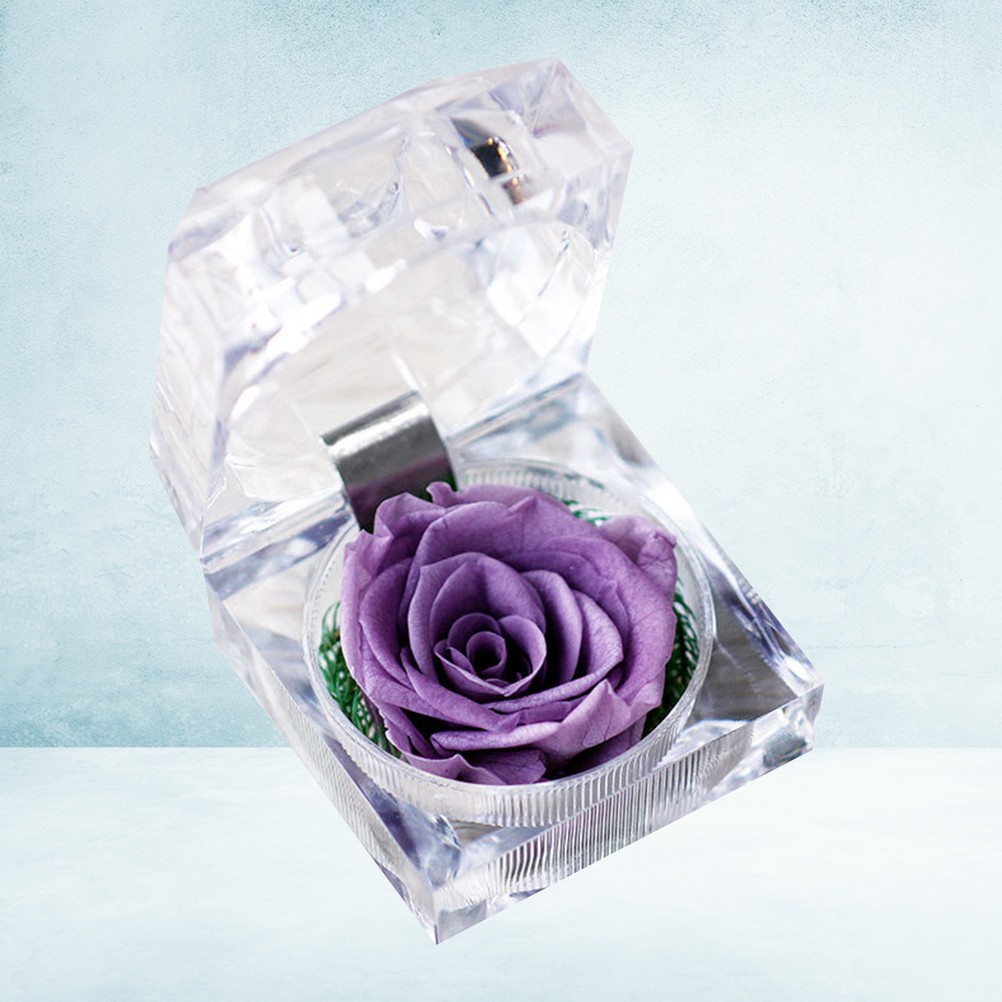 Valentine’s Day Simulation Flower Preserved Material Rose with White
