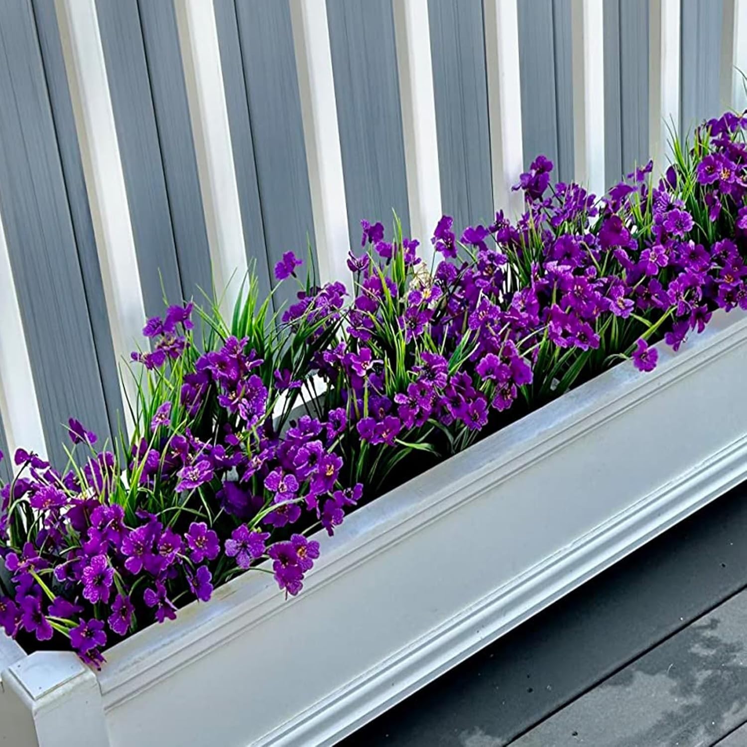 20 Bundles of UV Resistant Purple Faux Silk Flowers for All- Outdoor Beauty