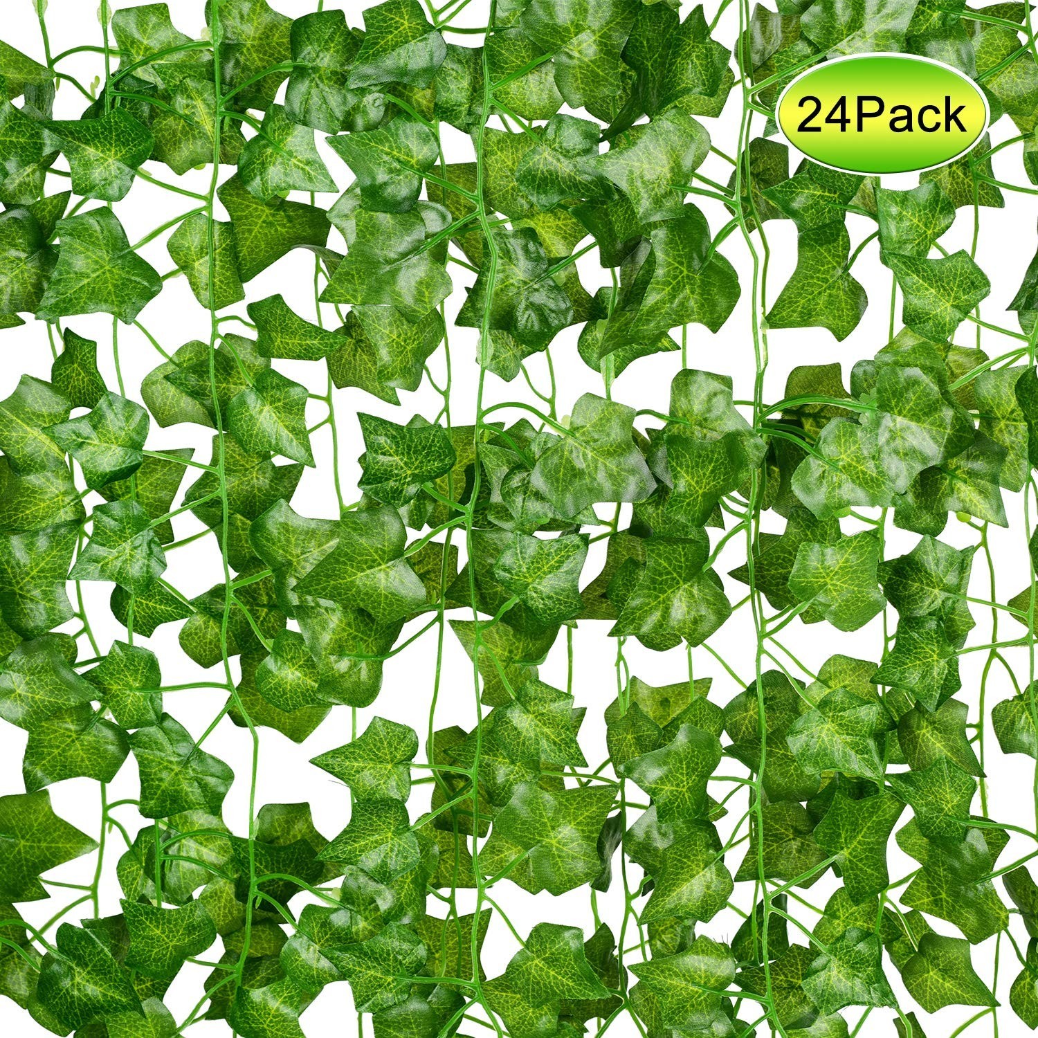 24 Pack 168Ft Artificial Ivy Vines – Fake Greenery Garlands for Home, Wedding, O