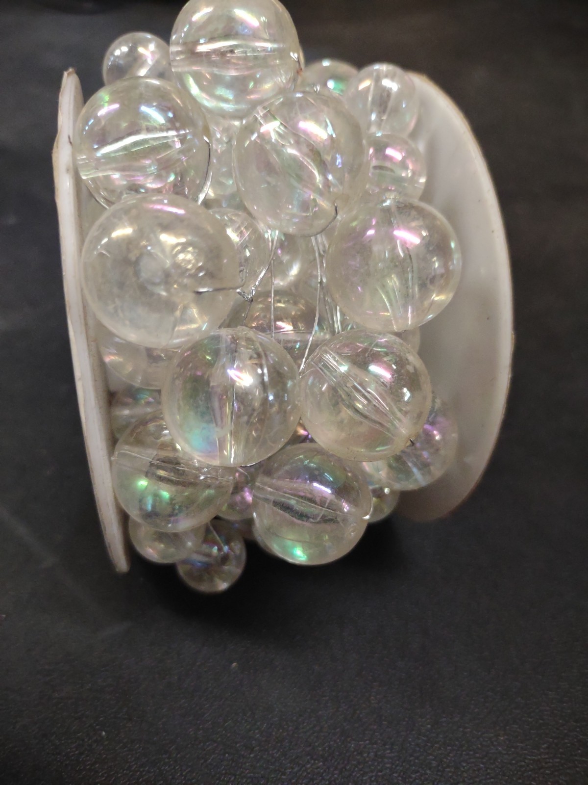 Oasis Brand Mega Beaded Wire, Iridescent, 13 Feet Per Roll, Different Size Beads